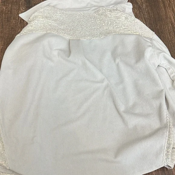 Cream Button-Up jacket/shirt with Sequin Details - Picture 6 of 6